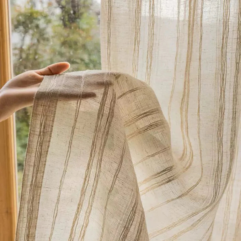 La brise【オーダー可】ストライプリネンシアーカーテン – La brise La brise【オーダー可】ストライプリネンシアーカーテン – La brise