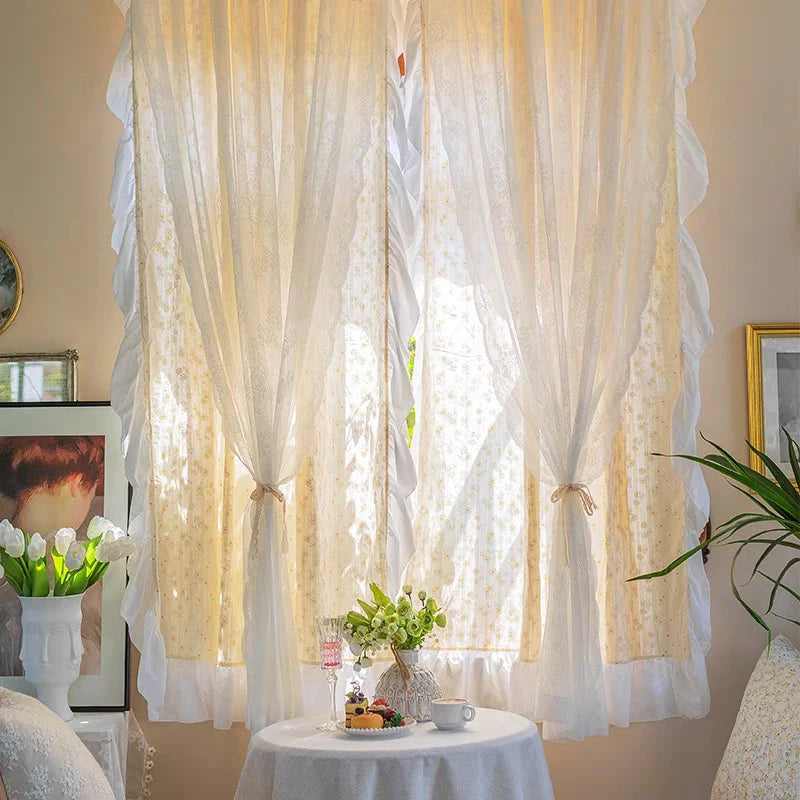 La brise【オーダー可】デイジー柄二重カーテン – La brise curtain La brise【オーダー可】デイジー柄二重カーテン – La brise curtain