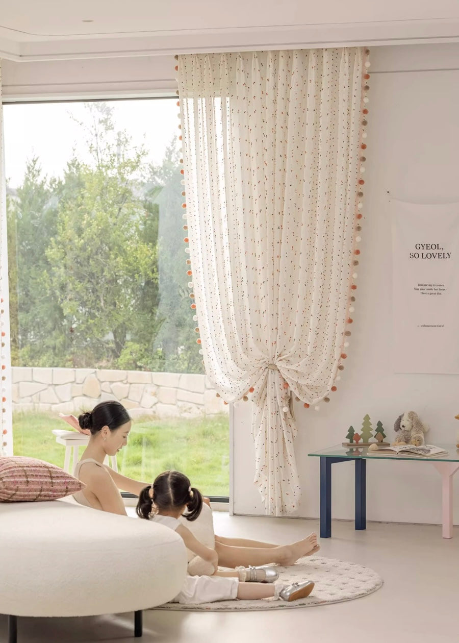 【オーダー可】レインボーラムネレースカーテン