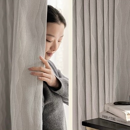 【オーダー可】シェニール水波織遮光カーテン
