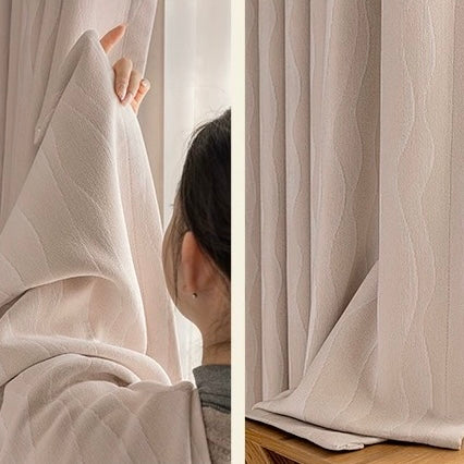 【オーダー可】シェニール水波織遮光カーテン
