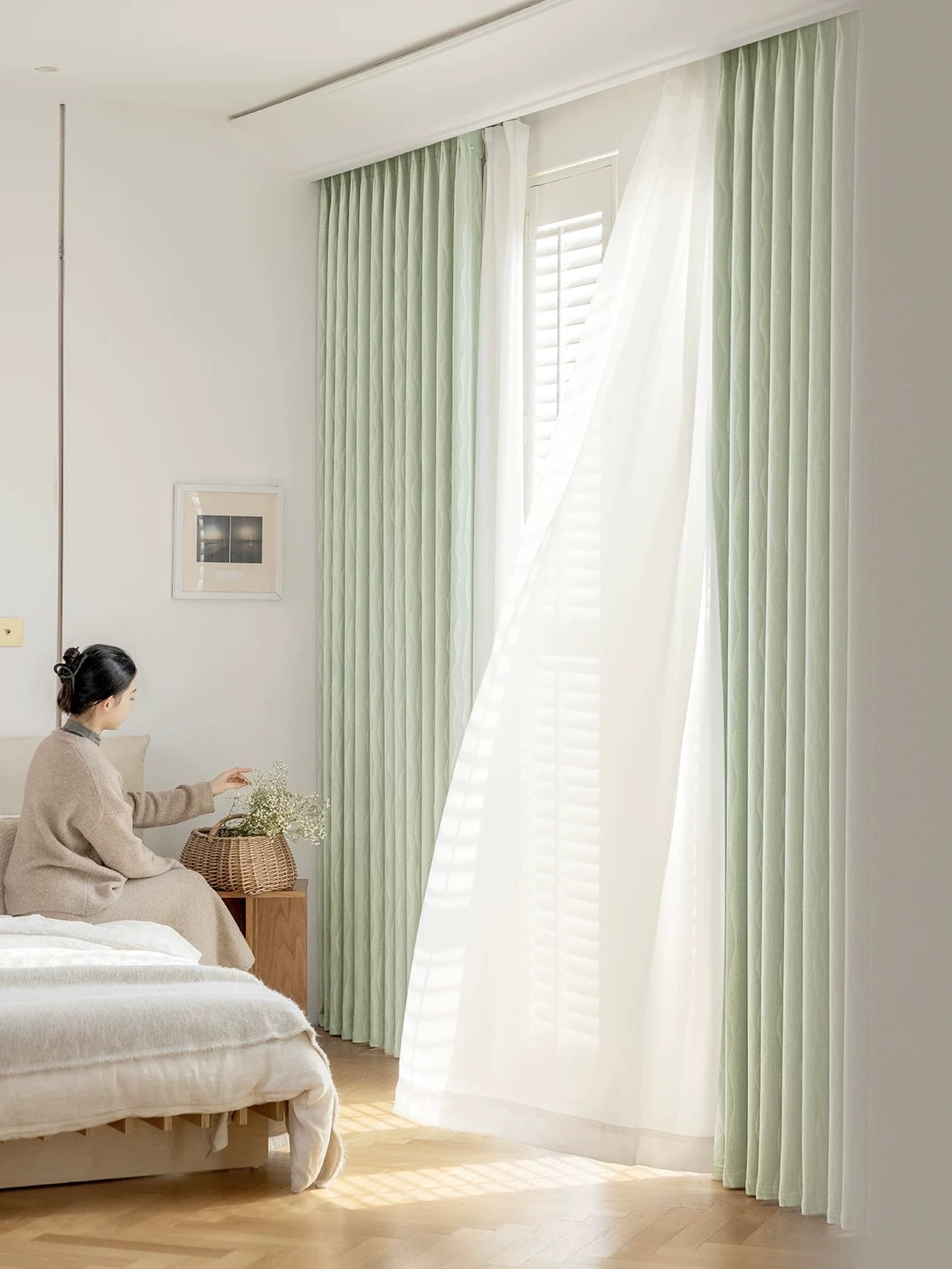 【オーダー可】シェニール水波織遮光カーテン