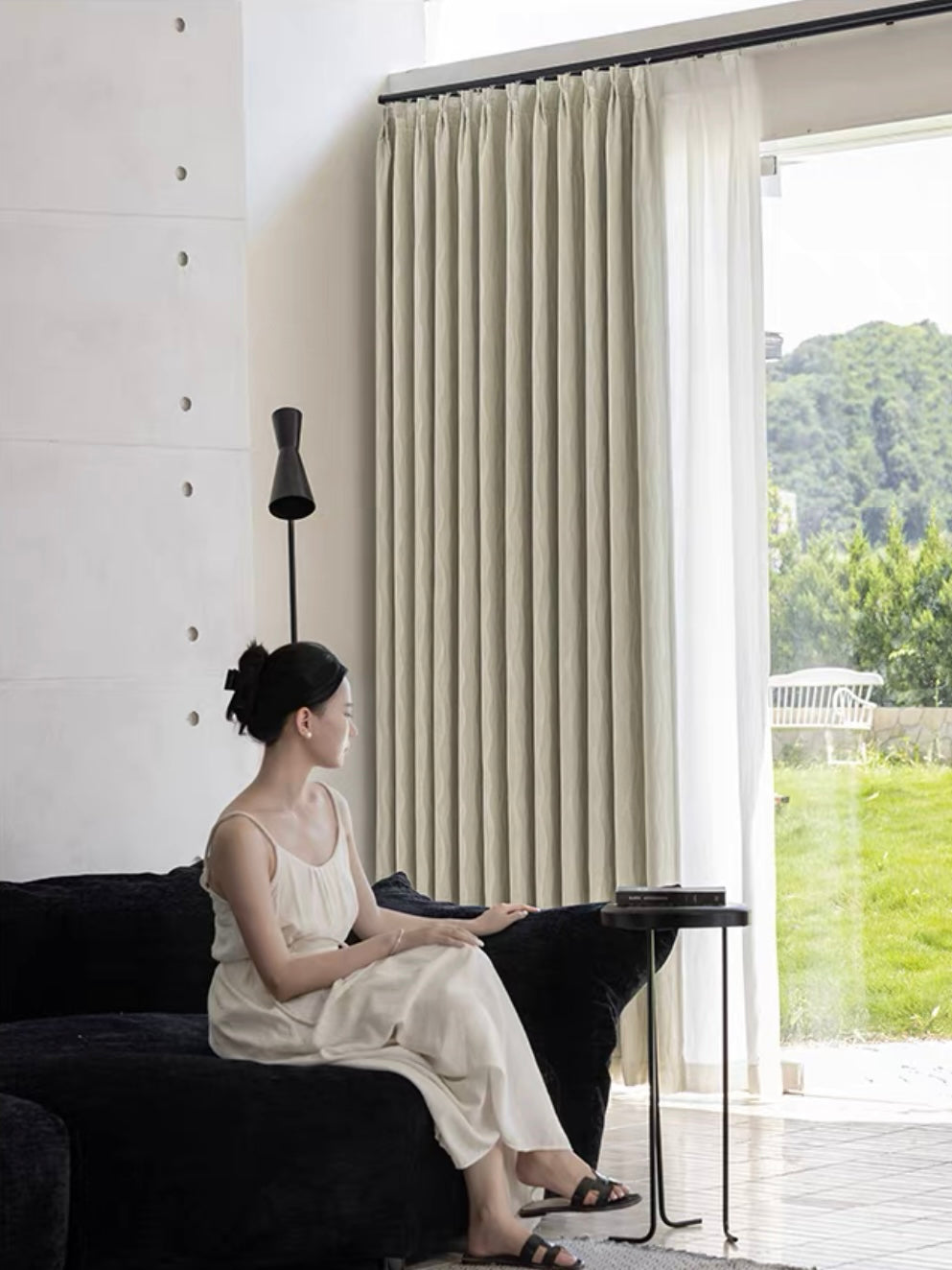 【オーダー可】シェニール水波織遮光カーテン