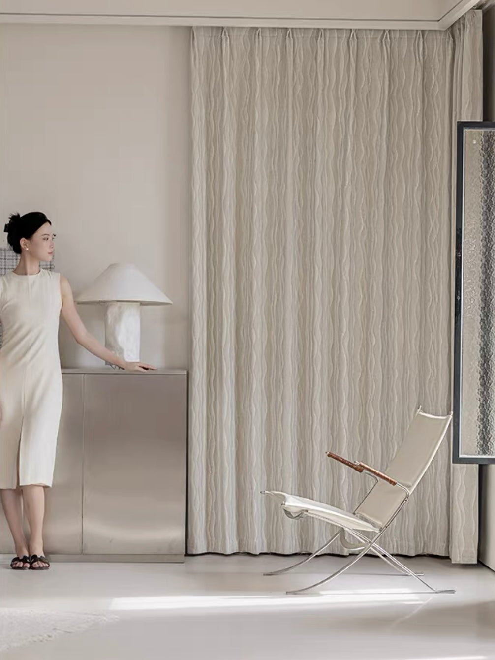 【オーダー可】シェニール水波織遮光カーテン