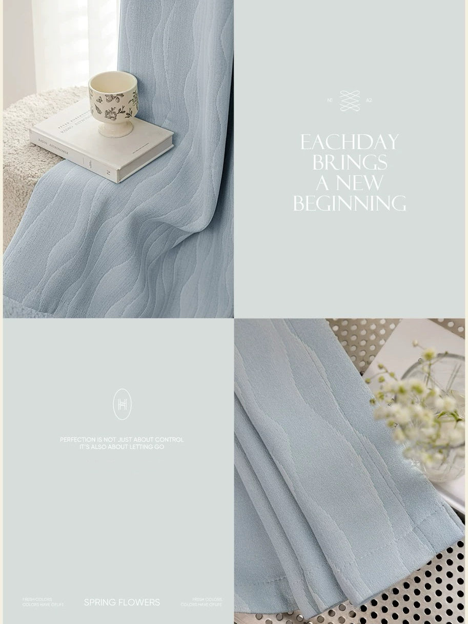 【オーダー可】シェニール水波織遮光カーテン