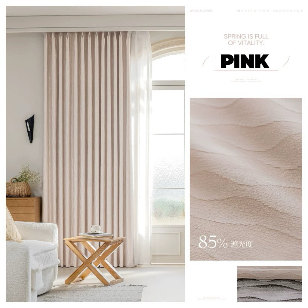 【オーダー可】シェニール水波織遮光カーテン