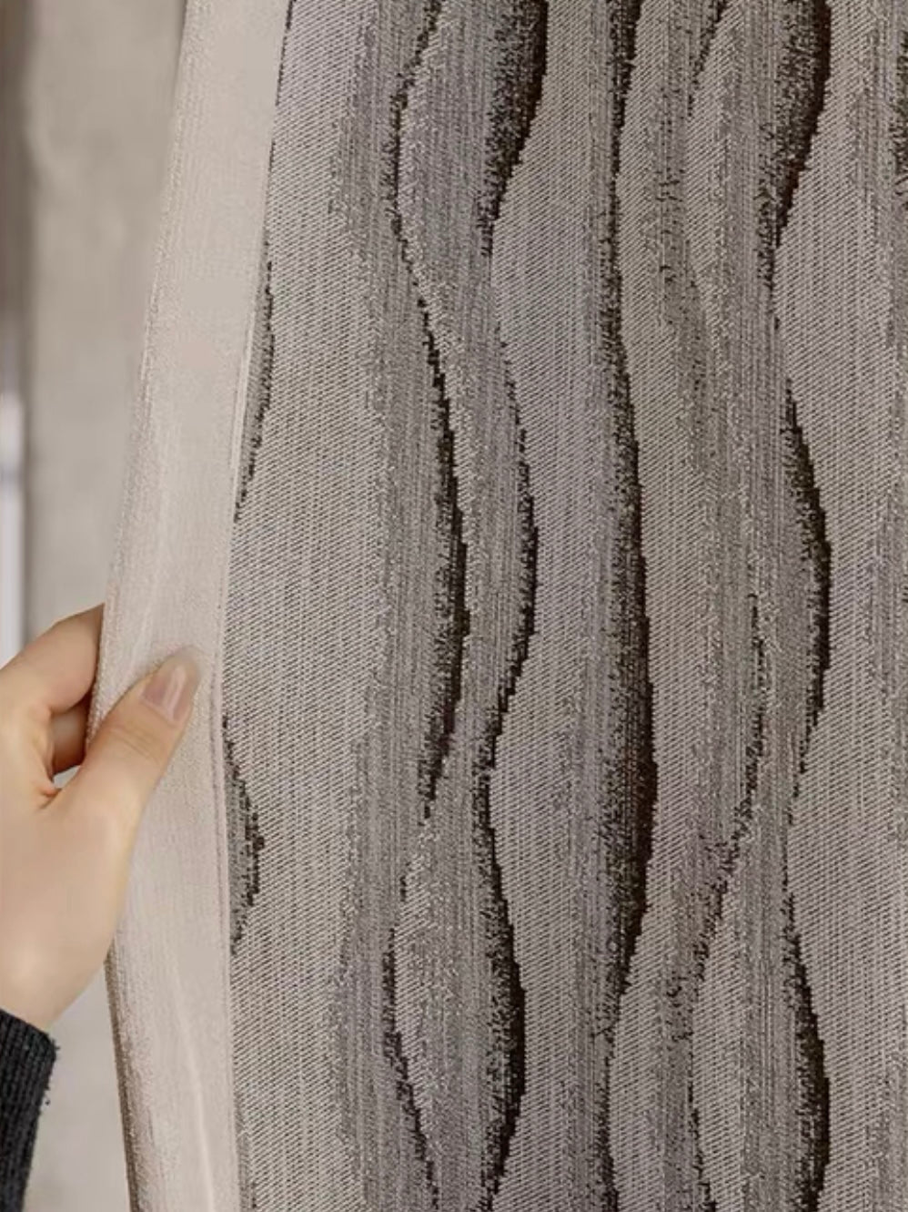 【オーダー可】シェニール水波織遮光カーテン