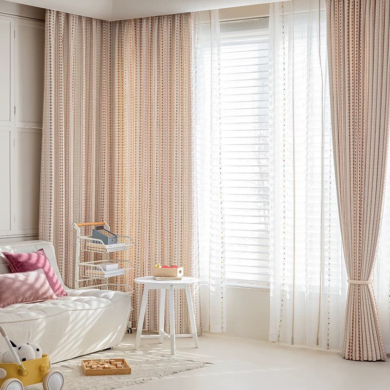 【オーダー可】フェアアイル柄ドーパミンカーテン