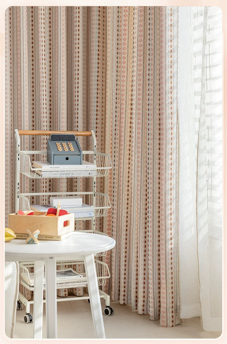 【オーダー可】フェアアイル柄ドーパミンカーテン