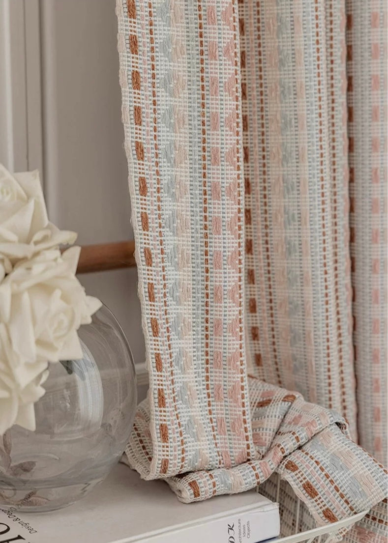 【オーダー可】フェアアイル柄ドーパミンカーテン