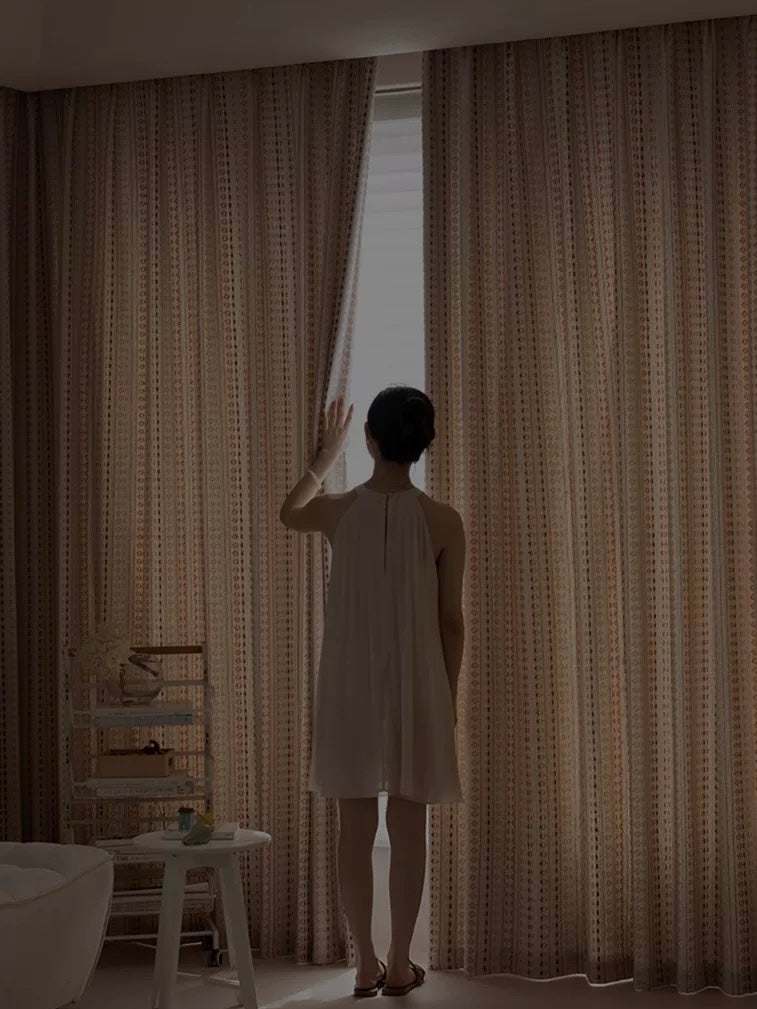 【オーダー可】フェアアイル柄ドーパミンカーテン