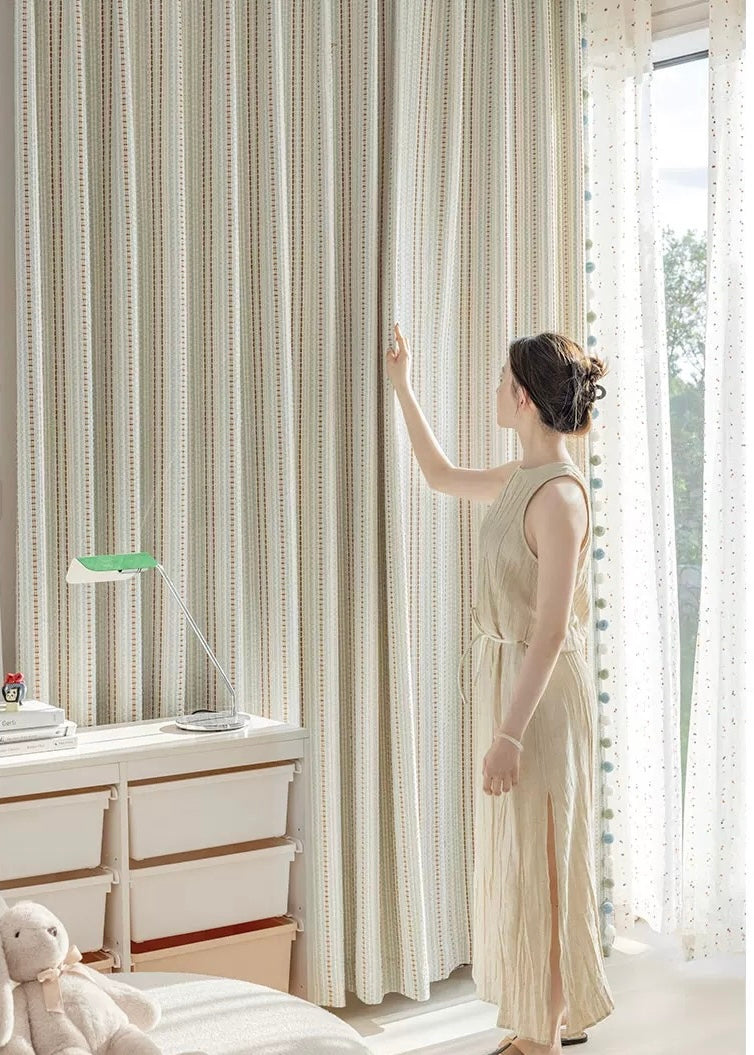 【オーダー可】フェアアイル柄ドーパミンカーテン