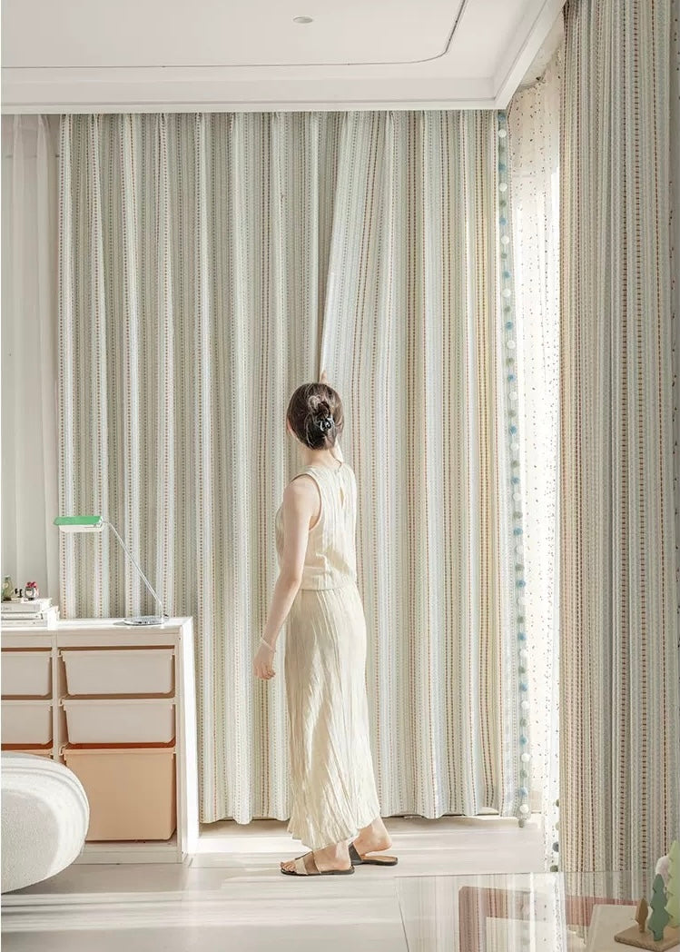 【オーダー可】フェアアイル柄ドーパミンカーテン