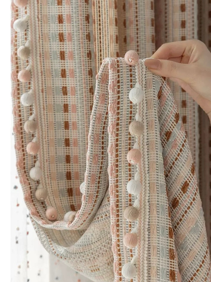 【オーダー可】フェアアイル柄ドーパミンカーテン