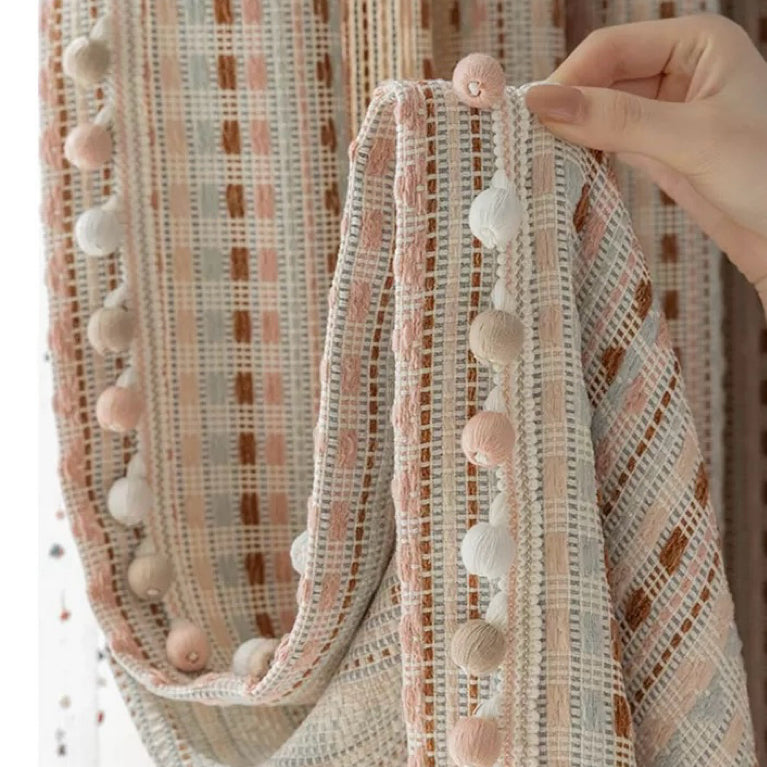 【オーダー可】フェアアイル柄ドーパミンカーテン