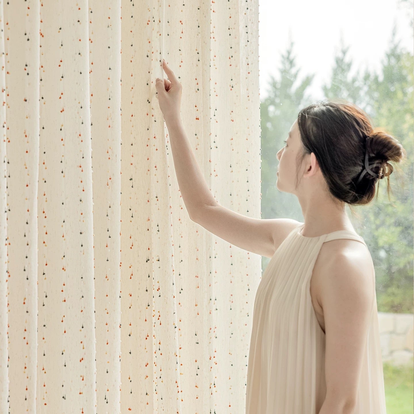 【オーダー可】レインボーラムネレースカーテン