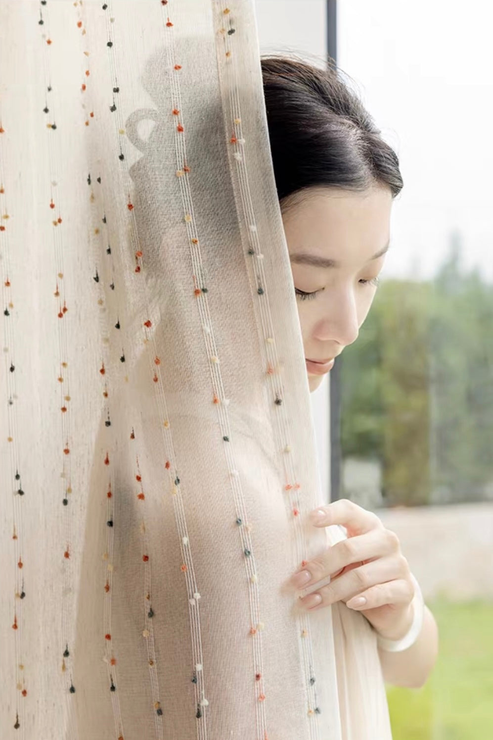 【オーダー可】レインボーラムネレースカーテン