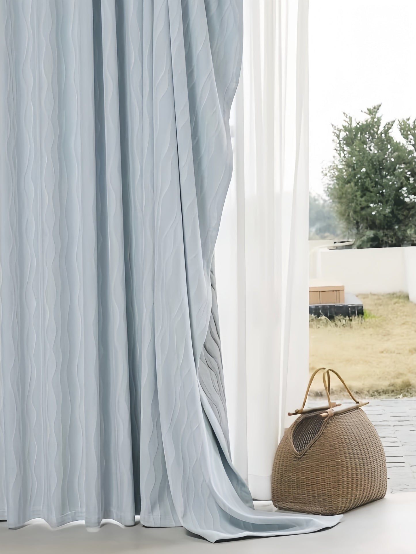 【オーダー可】シェニール水波織遮光カーテン