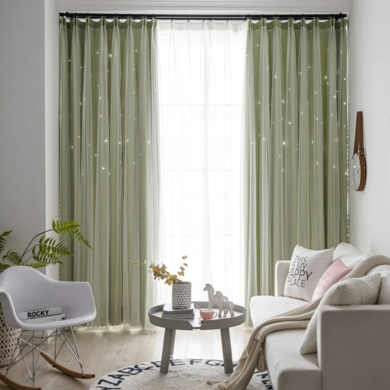 La brise【オーダー可】透かし彫り星柄の二重カーテン – La brise curtain La brise【オーダー可】透かし彫り星柄の二重カーテン – La brise curtain